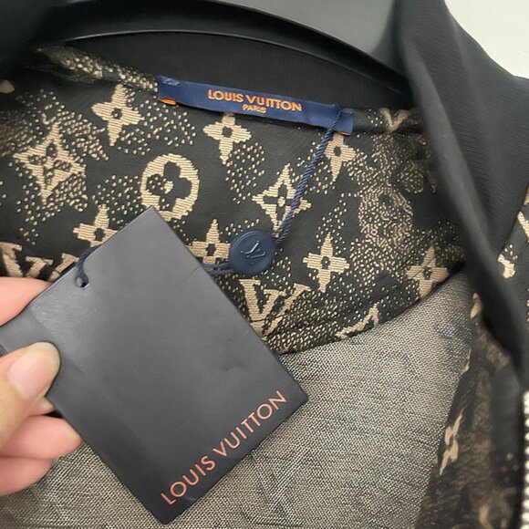 Louis Vuitton Black and Gold Monogram Bomber Jacket - Picture 6 of 9